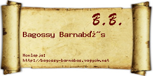 Bagossy Barnabás névjegykártya