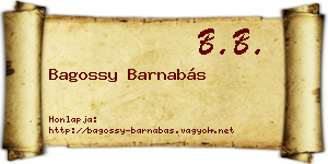 Bagossy Barnabás névjegykártya