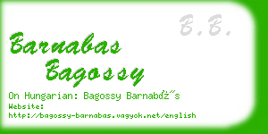 barnabas bagossy business card